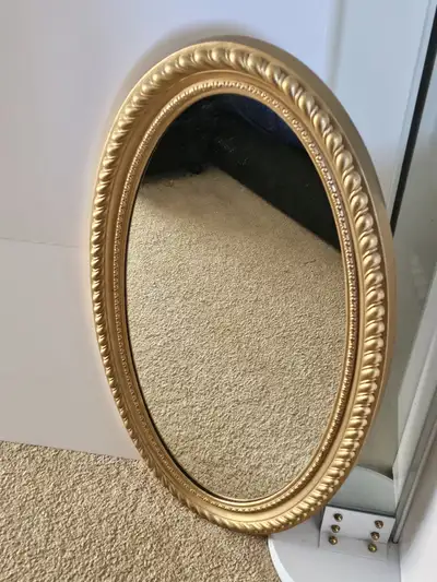⭐Large Decorative Gilt Oval Mirror - READ AD, View more
