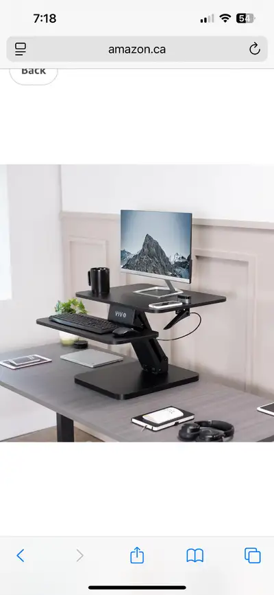 VIVO Standing Desk Converter; 25” Black AND PC Monitor stand ( 3 height adjustable)