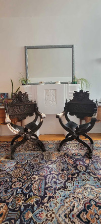 Paire de chaise trône X hollandaise ancient Dutch thone chair