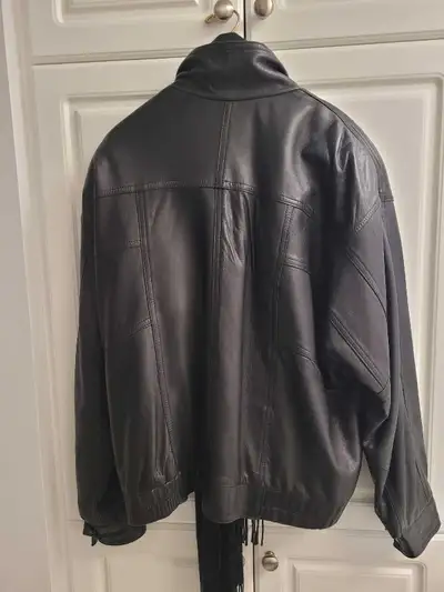 Men's Black leather jacket, View more