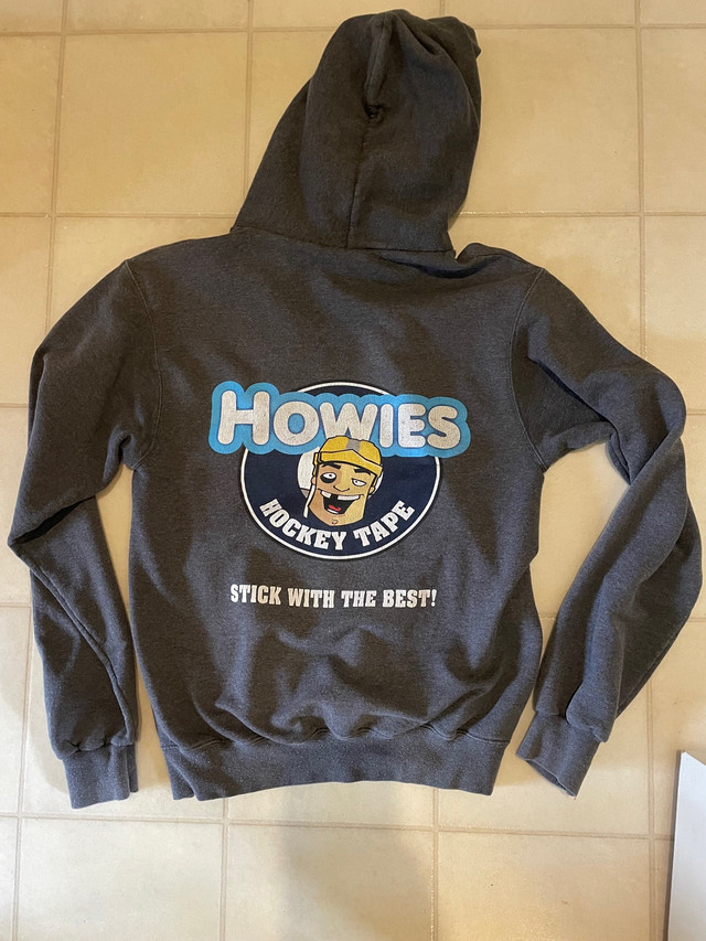 Howie’s hockey tape hoodie• size small• grey in Hockey in North Bay