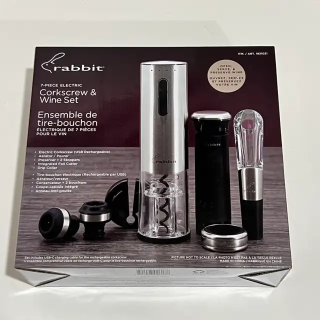 Rabbit 7-Piece Electric Corkscrew & Wine Set
