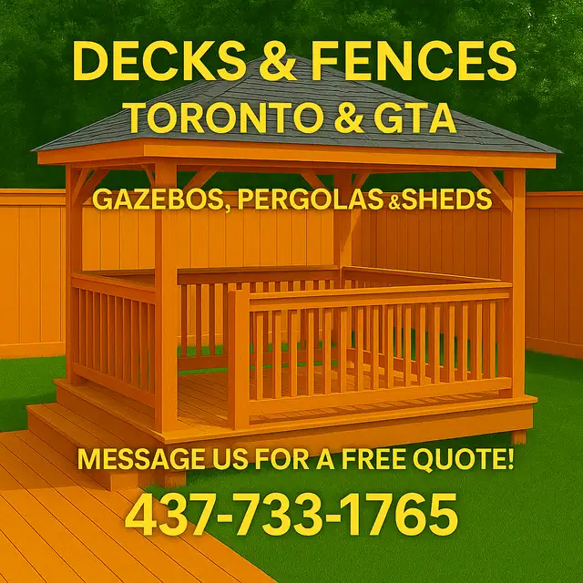 Decks, Fences, Gazebos installation / Toronto & GTA in Renovations, General Contracting & Handyman in City of Toronto - Image 2