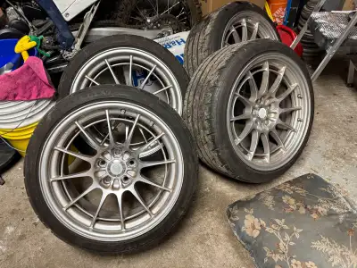 Enkei wheels. Looking to trade only at this time for aftermarket 18”or19” 5x112 for vw. So squared f...