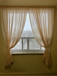 Curtains with rod and hooks - $25