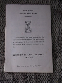 N.S. VINTAGE Book/Pamphlet-Hunting Regulations.1970--MORE books