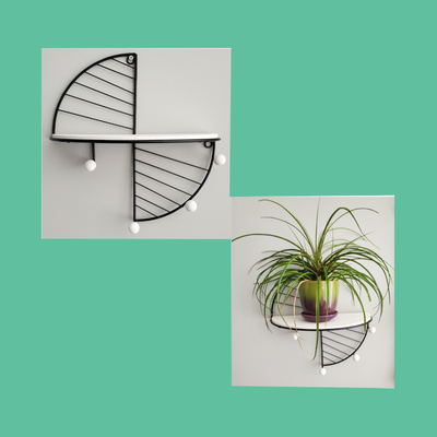 NEW!!! Wall Mounted Floating Shelf with Hooks For: - Plants - Decoration etc... - Available quantity...