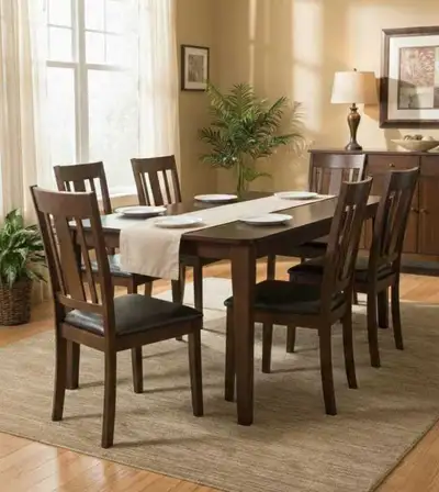Wooden Dining Table with 6 Chairs, View more