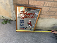 brown wooden/ mirror Johnnie Walker free frame 