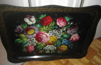 Pilgrim Tole painted signed and stamped serving tray