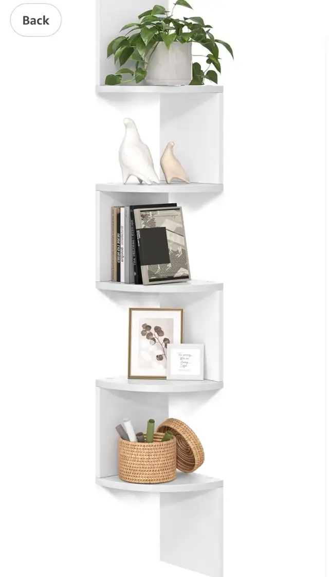 VASAGLE 5-Tier Wall-Mounted Corner Shelf in Bookcases & Shelving Units in Oshawa / Durham Region - Image 2