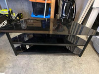Black glass tv stand 