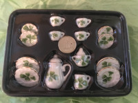 Miniature Tea Set 15pcs Porcelain for dollhouse