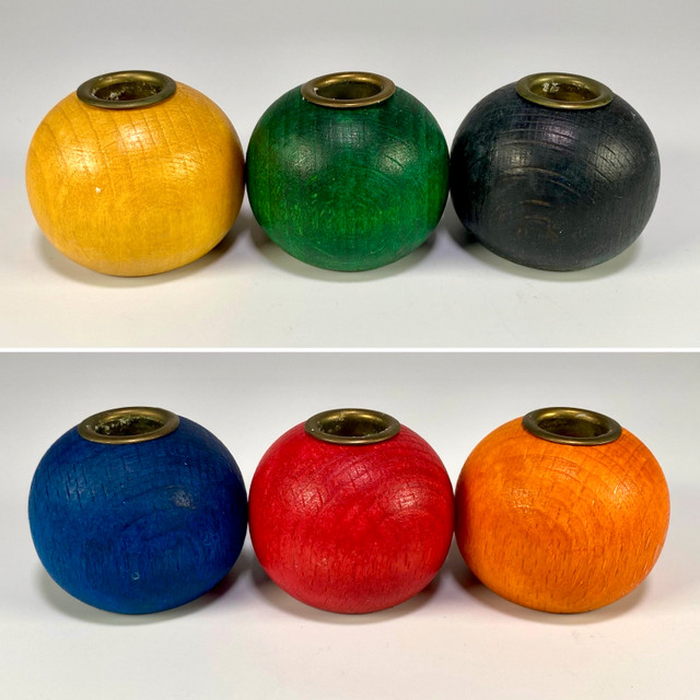 Set of 6 Vintage Coloured Ball Candle Holders in Arts & Collectibles in City of Toronto - Image 3