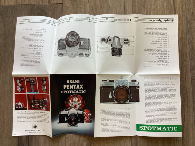 Original Pentax Spotmatic SP fold out brochure. 1964 FREE SHIP in Cameras & Camcorders in City of Toronto - Image 4