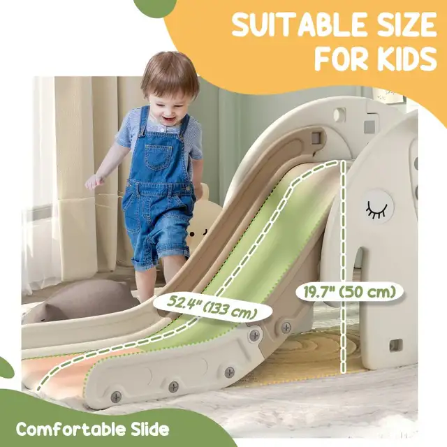 Qaba 3 in 1 Toddler Slide with Basketball Hoop, Climber, for 1-3 in Toys in Markham / York Region - Image 6