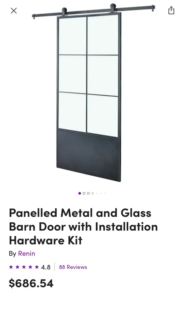 Renin Brand Interior Barn Door with Hardware in Windows, Doors & Trim in Belleville - Image 2