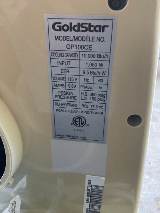 Indoor Air Conditioner (Goldstar brand name) in Other in Belleville - Image 3