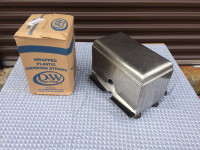 Stainless Steel Halco Straw Dispenser and Box of Straws