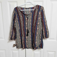 George blue/ red blouse size large 