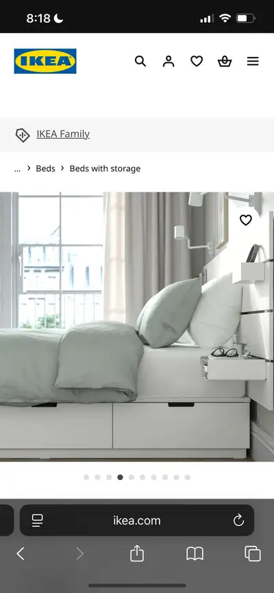 Excellent used condition Originally bought $1049 + tax from IKEA Measurements in first photo Frame:...