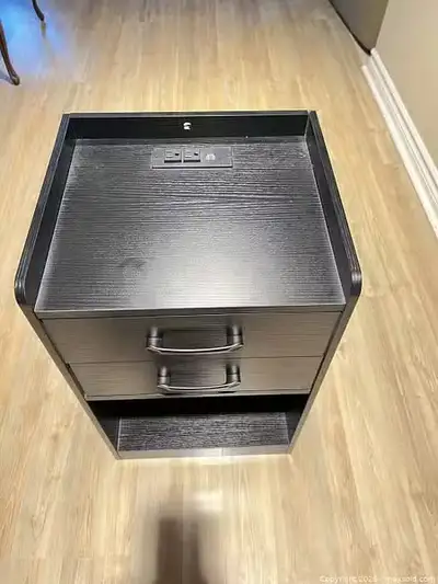 Black Engineered Wood Console/Side Cabinet with Power & USB, View more