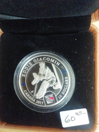 2015  Royal Canadian Mint $10 fine silver Goalies Eddie Giacomin