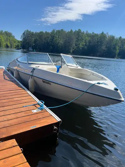 Boat is in great shape and runs great!! 18 foot Bowrider with a 3.0 I/O Mercruiser.