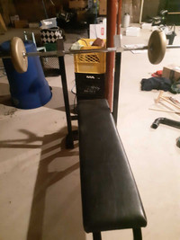 Weight bench bar & 80 lbs