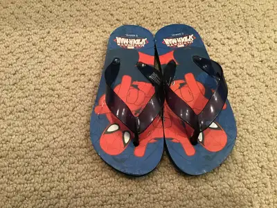 SPIDER-MAN FLIP FLOPS, SIZE 7-8, View more