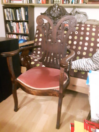 Vintage antique wood carved chair