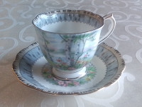FINE BONE CHINA CUP AND  SAUCER - SILVER BIRCH - ROYAL ALBERT