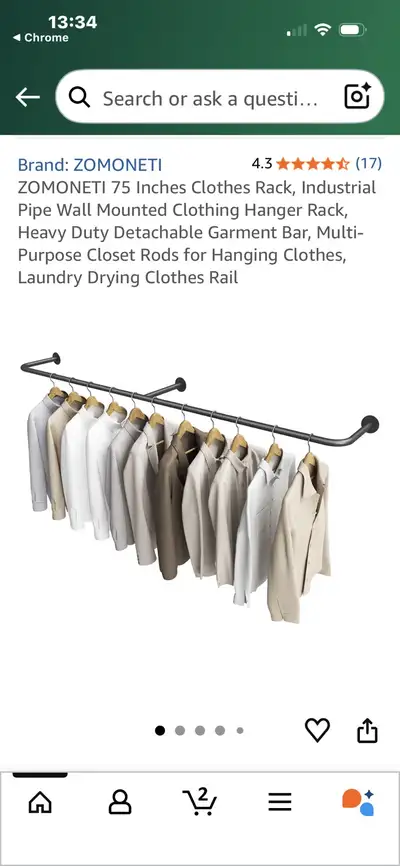 Zomoneti 75 inches clothes rack, View more