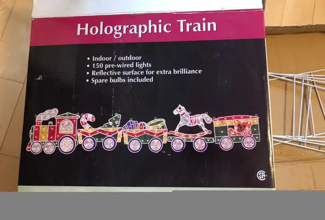 Light-Up Holographic Train Holiday Christmas Decoration in Other in City of Toronto - Image 8