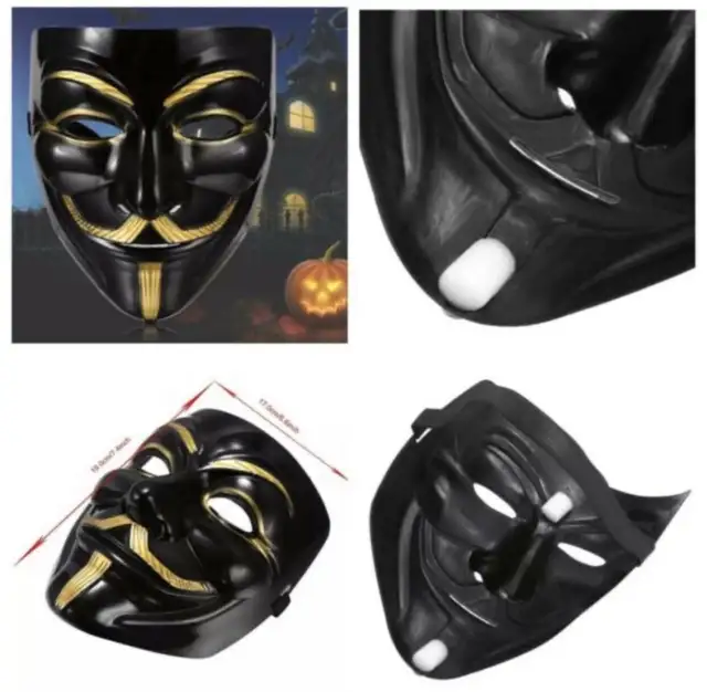 V Anonymous White Mask/ Black/Gold62863283252865123