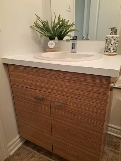Meuble lavabo de 29.5 pouce de large et 22 pouces de profondeur Armoire au dessus laveuse secheuse 6...
