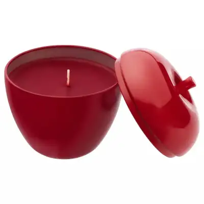 Scented candle in an apple shaped metal cup with lid. Flavour is apple vanilla cinnamon. Originally...