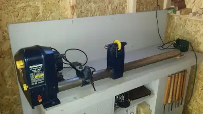 37” Wood Lathe and Delta wood turning tools, View more