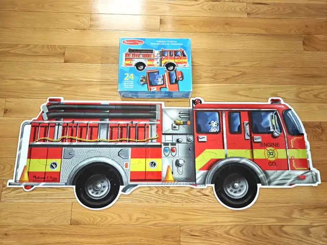 Melissa & Doug Giant Fire Truck Floor Puzzle with Box - Complete in Toys in Markham / York Region - Image 2