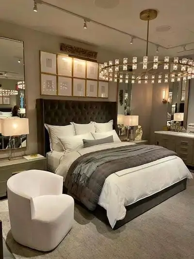 Brand new black high headboard bed frame for sale, View more