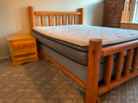 Log queen size bed