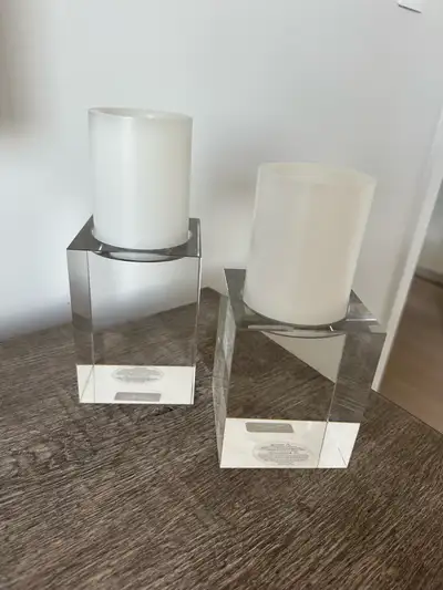 heavy crystal candles holders $50 for both , View more