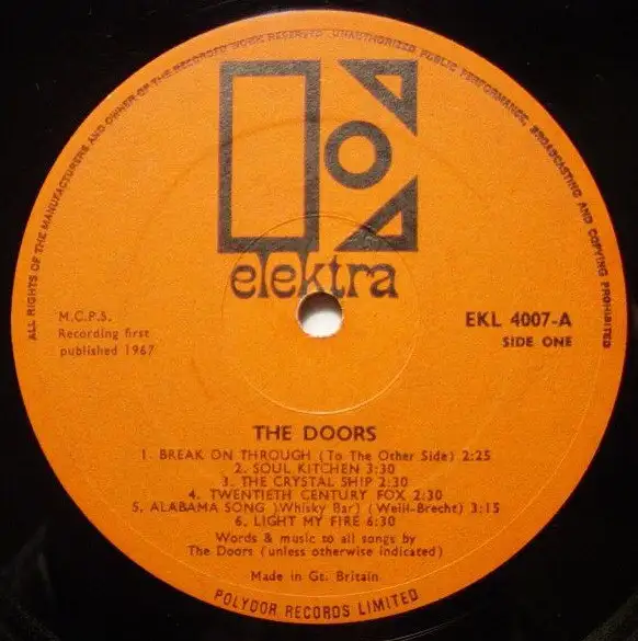 The Doors 1967 debut (MONO) studio release record album vinyl in CDs, DVDs & Blu-ray in Markham / York Region - Image 4