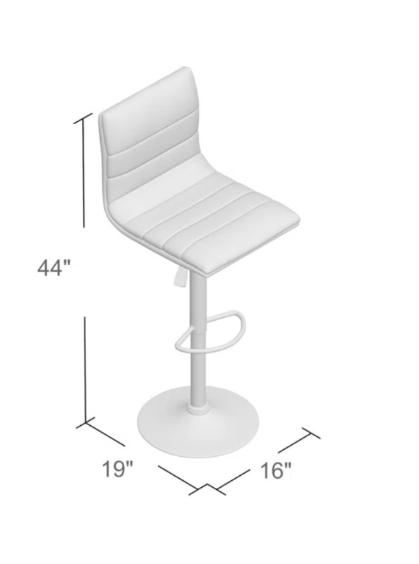 Adjustable Height Barstool with Horizontal Stitch Back in Chairs & Recliners in Hamilton - Image 4