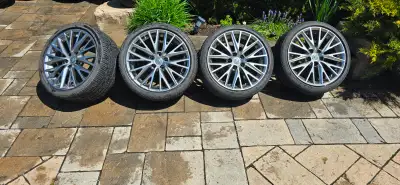I have original Lexus rims and tires. 2 tires 255/35/R18 90 W and 2 front 225/40/R18 88W rims and ti...