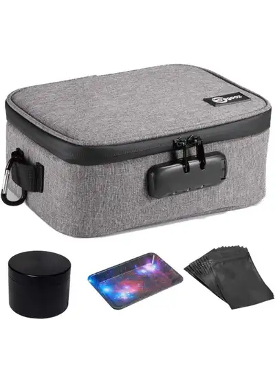 Egooz Large Smell Proof Storage Case with Combination Lock Grey, View more