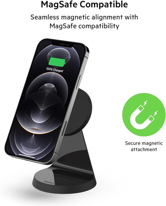 Belkin Magnetic Wireless Charger Stand i phone 12 in Cell Phone Accessories in Sarnia