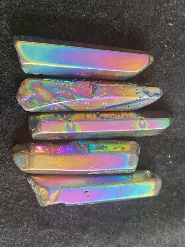 5pcs!RainbowTitaniumBismithSiliconQuartzCrystalPointers❤️ in Arts & Collectibles in City of Toronto - Image 3