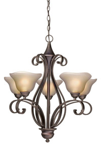  chandelier, oil rubbed bronze, 5 lights + sconces
