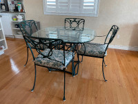 Wrought Iron Patio Set with 4 Chairs